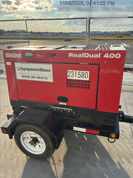 2022 Shindaiwa DGW400MDL Kubota D902 Engine, 23 HP, Dual Op Welder, Wire, Arc, Droop Stick, Tig, and CC Stick Functionality, Simulphase, 3 Phase and 1 Phase Gen Output, Single Axle NB Trlr, Slr Trckl Chrg 12V 12W, Fire Ext