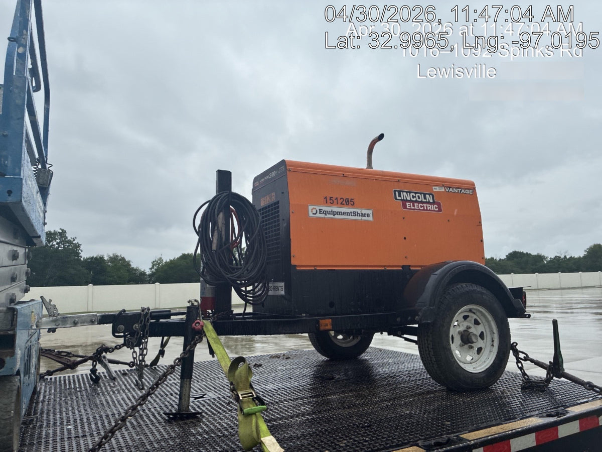 2021 Lincoln Electric Vantage 322 Vantage 322 Ready Pak 3 w/ Telematics & Decals, ORANGE (includes trailer, cable rack, fender light kit)