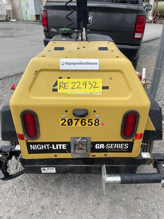 2022 Allmand NLV3GR (4) LED Light Fixture 350W, 23' Vertical Mast, 3kW Prime, Towable, Deep Sea L401, Leveling Jacks, Yanmar T4F 5.8hp