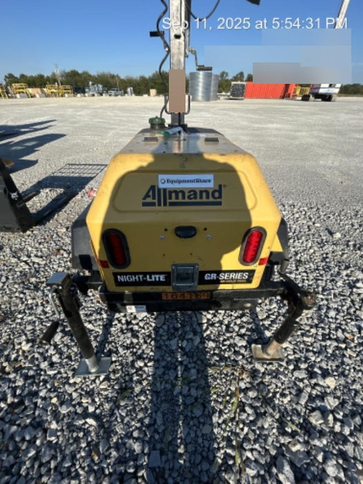 2021 Allmand NLV3GR (4) LED Light Fixture 350W, 23' Vertical Mast, 3kW Prime, Towable, Deep Sea L401, Leveling Jacks, Yanmar T4F 5.8hp