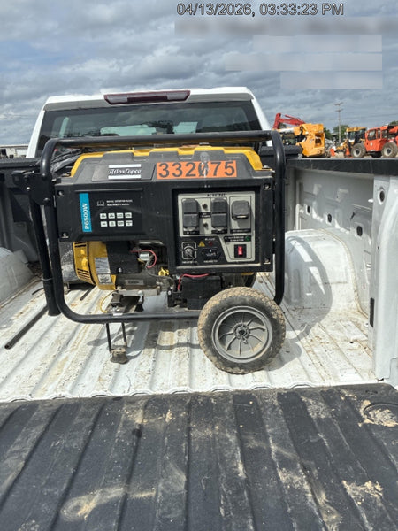 2023 Atlas Copco P6500W 5.5kW, AC390FD Gasoline Engine, Wheel & Handle Kit, (2) 120V Duplex 15A + (1) 120/240V 30A Twist Lock
