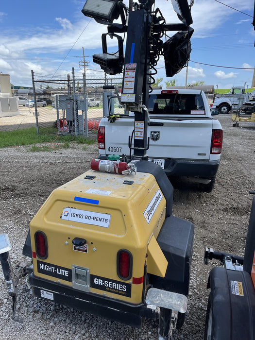 2022 Allmand NLV3GR (4) LED Light Fixture 350W, 23' Vertical Mast, 3kW Prime, Towable, Deep Sea L401, Leveling Jacks, Yanmar T4F 5.8hp