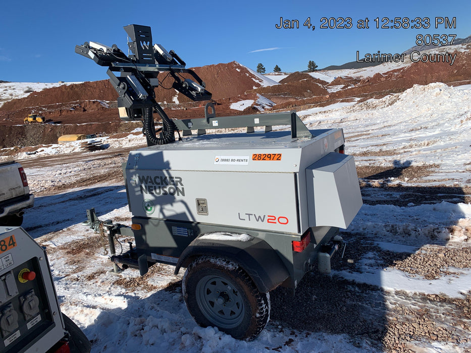 2022 Wacker Neuson LTW20Z1 Isuzu Dsl. Engine, 23' Mast, (4) 300W LED Lights, CWK, Programmable Dawn to Dusk, 360 Deg. Rotation, 57 Gal. Tank, Trailer Mounted