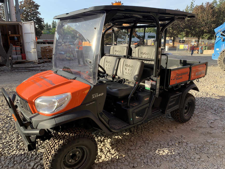 Kubota RTV-X1140W-H 4WD utility cart -LED strobe -Windshield tempered glass -Plastic canopy -Wire harness kit -Backup alarm