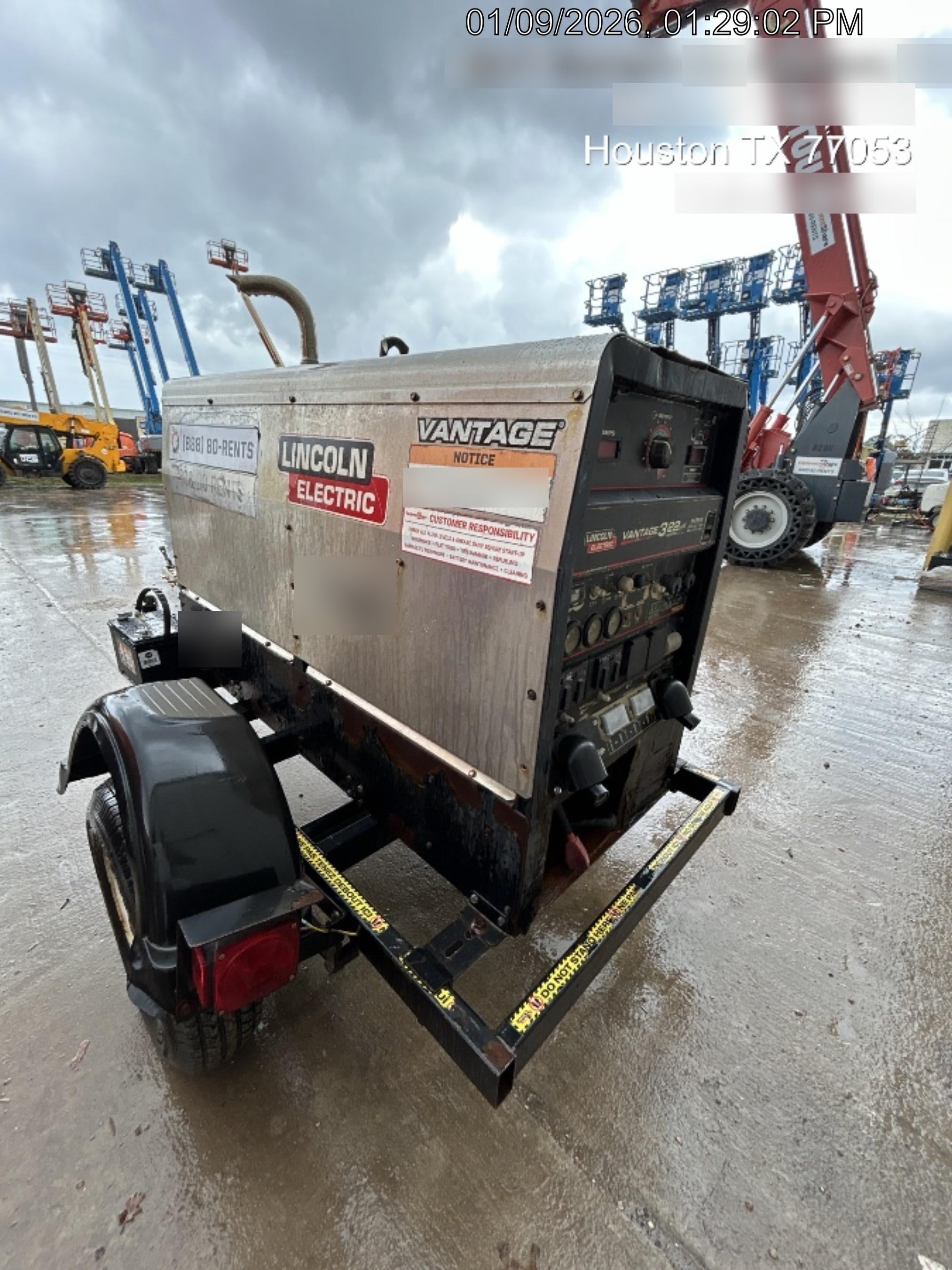 2018 Lincoln Electric Vantage 322 Lincoln Vantage 322 Welder Ready Pak 3 - Vantage 322, Trailer, Fender and light kit, Cable rack