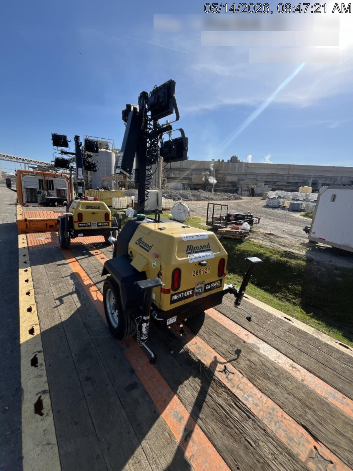 2022 Allmand NLV3GR (4) LED Light Fixture 350W, 23' Vertical Mast, 3kW Prime, Towable, Deep Sea L401, Leveling Jacks, Yanmar T4F 5.8hp