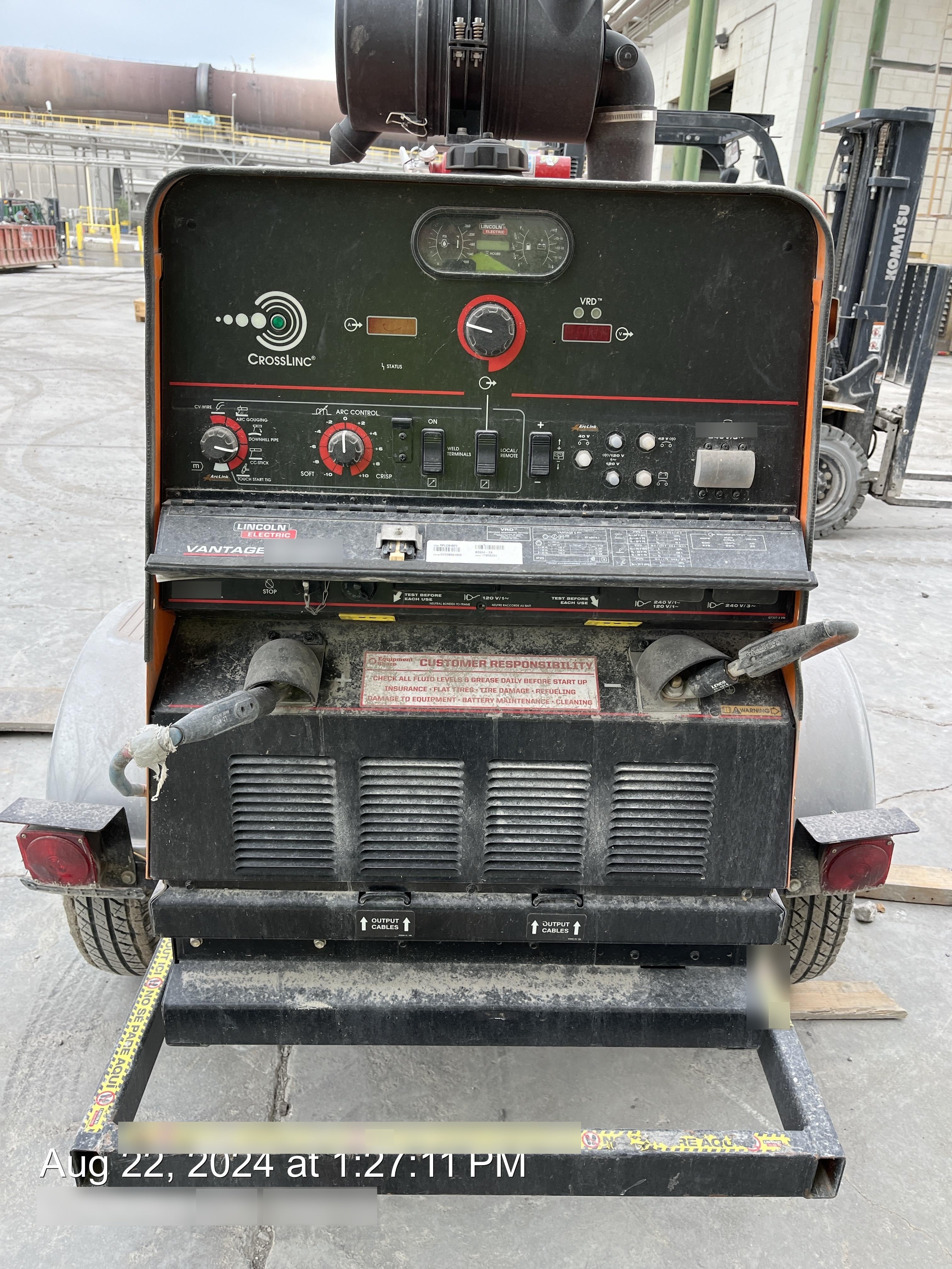 2022 Lincoln Electric Vantage 549X Crosslink Technology, Trailer Mounted, ES Decals, T3