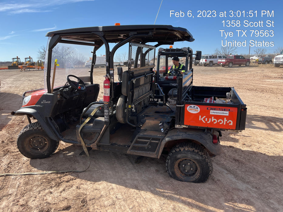2022 Kubota RTV-X1140W-H Plastic Canopy, Windshield Acrylic Clear, LED Strobe Light, Wire Harness Kit, Back up Alarm