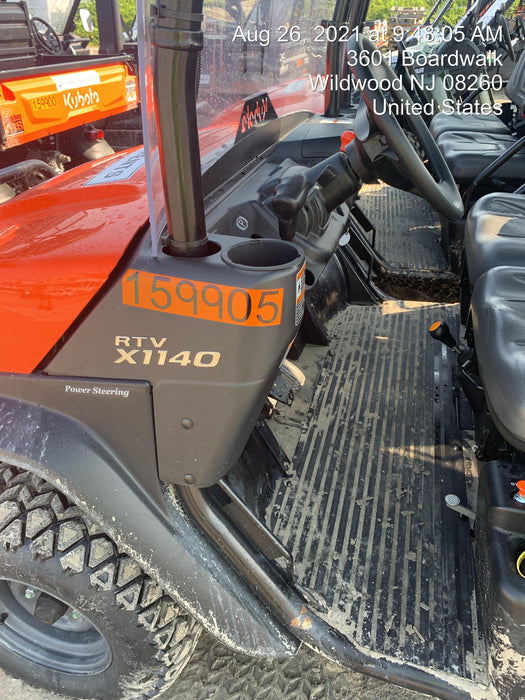 2021 Kubota RTV-X1140W-H Plastic Canopy, Windshield Acrylic Clear, LED Strobe Light, Wire Harness Kit, Back up Alarm