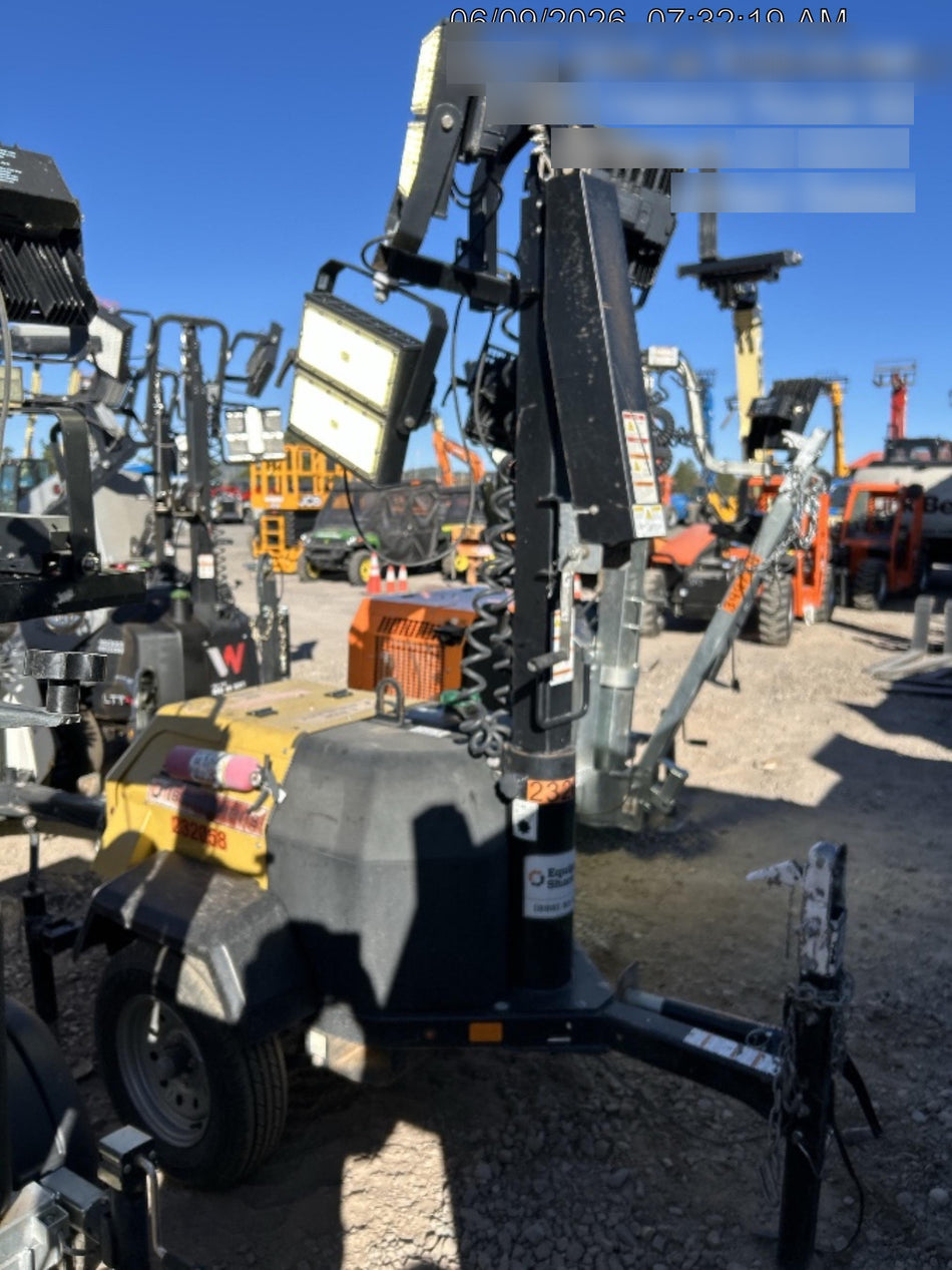 2022 Allmand NLV3GR (4) LED Light Fixture 350W, 23' Vertical Mast, 3kW Prime, Towable, Deep Sea L401, Leveling Jacks, Yanmar T4F 5.8hp