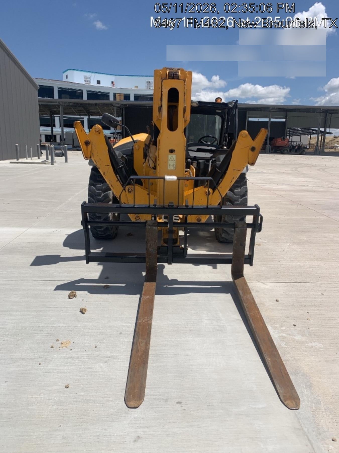 2019 JCB 510-56 74 HP w/Open ROPS, Beacon, Aux Hydraulics, Worklights, Solid Tires w/60" Carriage/Forks