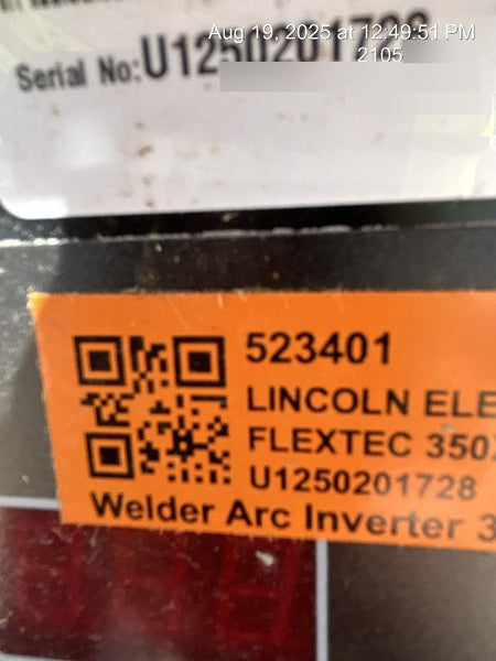 2025 LINCOLN ELECTRIC FLEXTEC 350X