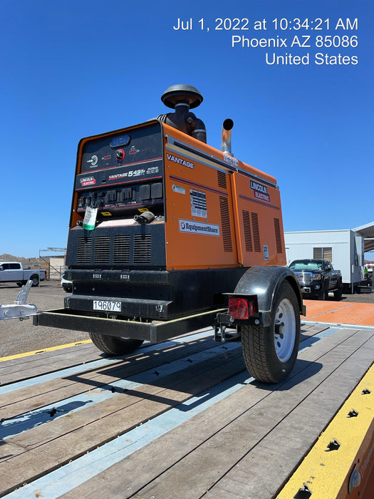 2021 Lincoln Electric Vantage 549X Ready Pak 3, ORANGE (includes trailer, cable rack, fender light kit)