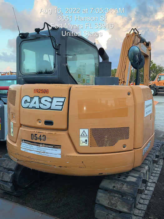 2017 Case CX80C CLOSED CAB, A/C,RUBBER TRACKS PADS,7'-2" ARM,THUMB
