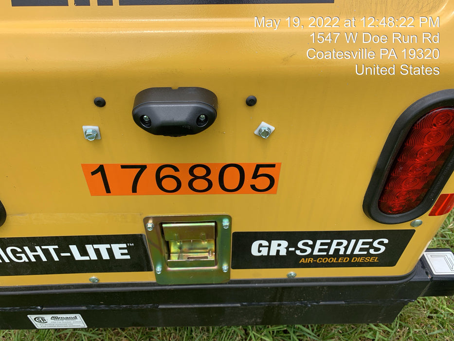 Allmand NLV3GR (4) LED Light Fixture 350W, 23' Vertical Mast, 3kW Prime, Towable, Deep Sea L401, Leveling Jacks, Yanmar T4F 5.8hp