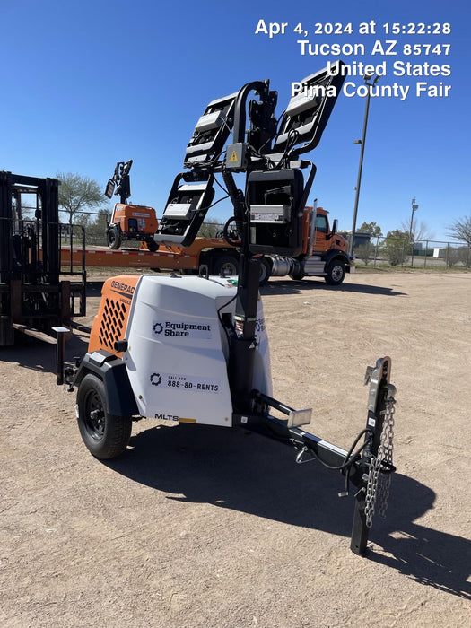 2024 Generac MLT2 Diesel, Flex Switch 120V Input, Powerzone Controller, 
(4) 320W LED Lights, 4kW Generator, 39.9 Gal Fuel Tank, 2" Ball, T3