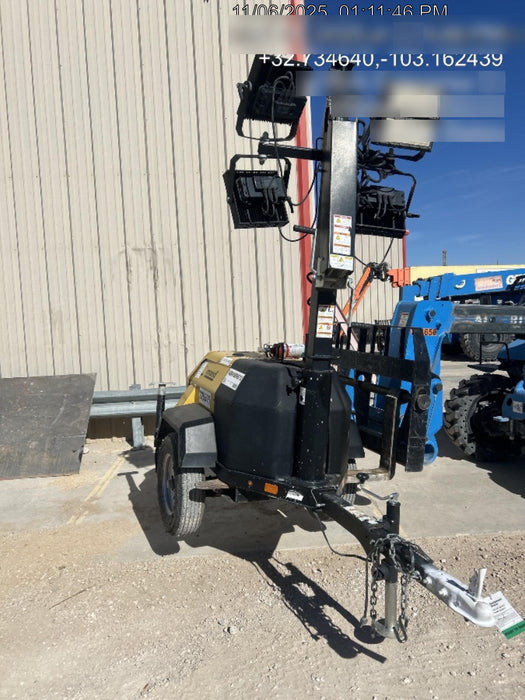 2022 Allmand NLV3GR (4) LED Light Fixture 350W, 23' Vertical Mast, 3kW Prime, Towable, Deep Sea L401, Leveling Jacks, Yanmar T4F 5.8hp