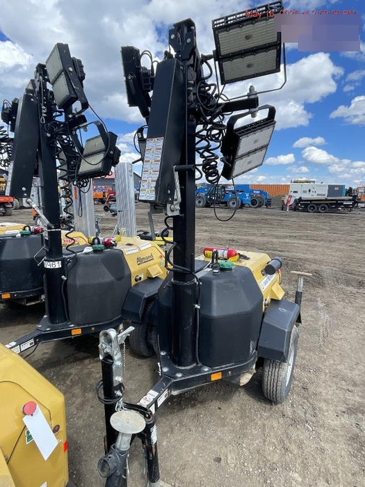 2022 Allmand NLV3GR (4) LED Light Fixture 350W, 23' Vertical Mast, 3kW Prime, Towable, Deep Sea L401, Leveling Jacks, Yanmar T4F 5.8hp