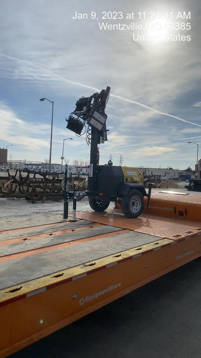 2022 Allmand NLV3GR (4) LED Light Fixture 350W, 23' Vertical Mast, 3kW Prime, Towable, ES Decals, T3