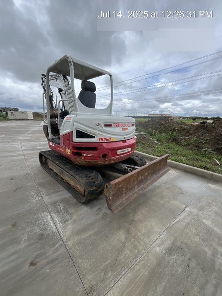 2019 Takeuchi TB260 Takeuchi TB260 Canopy w/Rubber Tracks, Auxiliary Hydraulics, Standard Blade, Manual QC