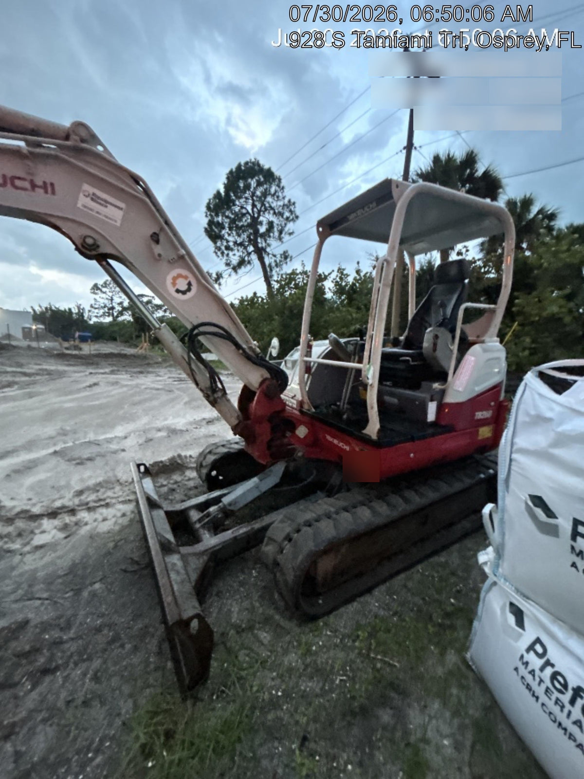 2019 Takeuchi TB260 Canopy, Standard Blade, Auxiliary hydraulics Manual QC, Hydraulic thumb, 12" ,18", 24" Bucket