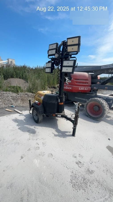 2022 Allmand NLV3GR (4) LED Light Fixture 350W, 23' Vertical Mast, 3kW Prime, Towable, ES Decals, T3