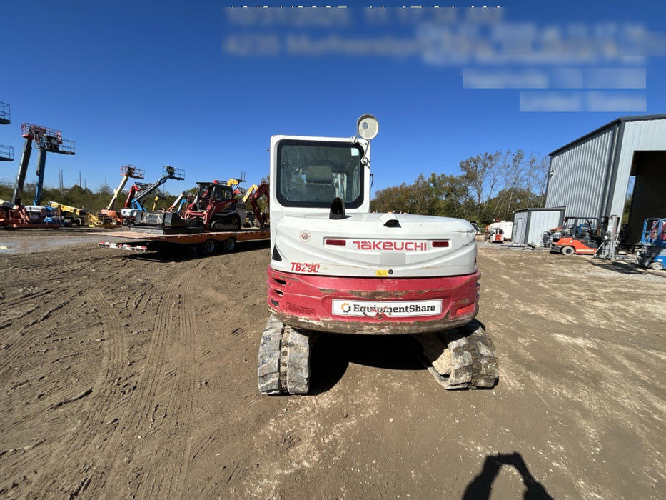 2019 Takeuchi TB290 Takeuchi TB290 Cab/Heat/AC w/Rubber Tracks, Auxiliary Hydraulics, Dozer Blade, Manual QC, 18/24/36" Buckets, Hydraulic Thumb Installed