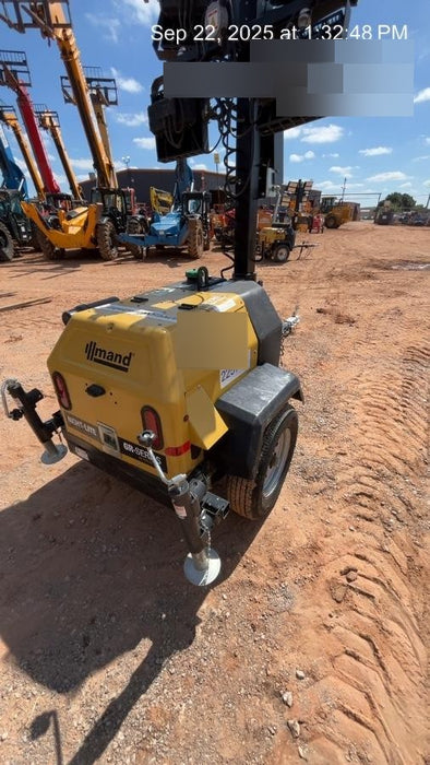 2022 Allmand NLV3GR (4) LED Light Fixture 350W, 23' Vertical Mast, 3kW Prime, Towable, Deep Sea L401, Leveling Jacks, Yanmar T4F 5.8hp