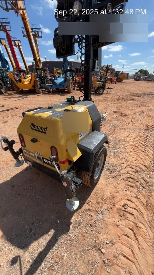 2022 Allmand NLV3GR (4) LED Light Fixture 350W, 23' Vertical Mast, 3kW Prime, Towable, Deep Sea L401, Leveling Jacks, Yanmar T4F 5.8hp