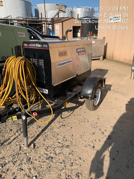 2019 Lincoln Electric Vantage 322 Ready-Pak 3, Two Wheel Trailer, Fender and Light Kit, Cable Rack