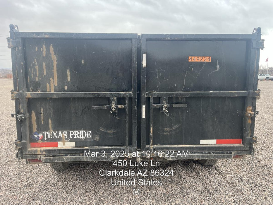 2025 TEXAS PRIDE TRAILERS 14'L x 7'W 5 Cu Yd Trunnion Hydraulic Dump