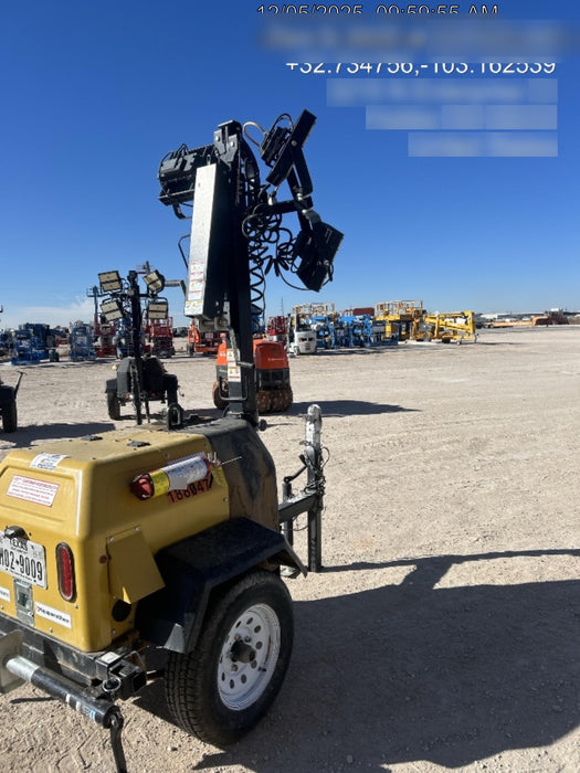 Allmand NLV3GR (4) LED Light Fixture 350W, 23' Vertical Mast, 3kW Prime, Towable, Deep Sea L401, Leveling Jacks, Yanmar T4F 5.8hp