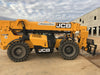 2020 JCB 510-56 Cab/Heat/Air, 74 HP, Solid Tires, STD Worklight, Beacon, Aux Hydraulics, Lifting Eye, Back up Alarm w/66" Carriage/60" Forks