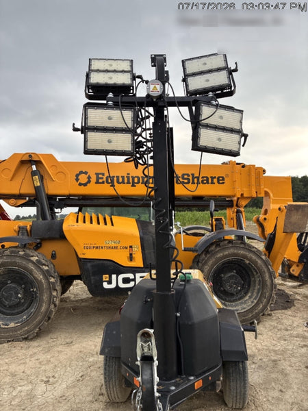 2022 Allmand NLV3GR (4) LED Light Fixture 350W, 23' Vertical Mast, 3kW Prime, Towable, Deep Sea L401, Leveling Jacks, Yanmar T4F 5.8hp
