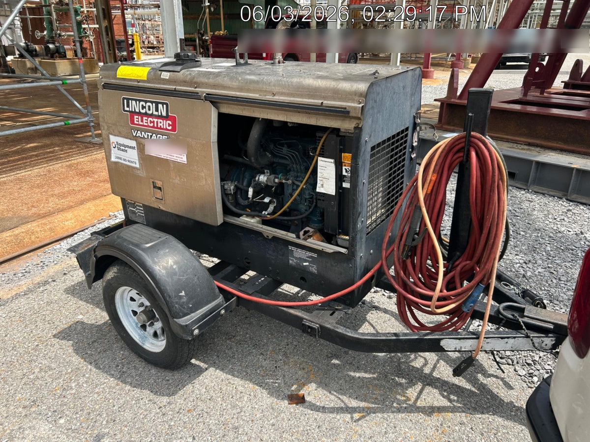 2019 Lincoln Vantage 322 Welder Ready-Pak 3, Two wheel trailer, Fender and Light kit, Cable Rack