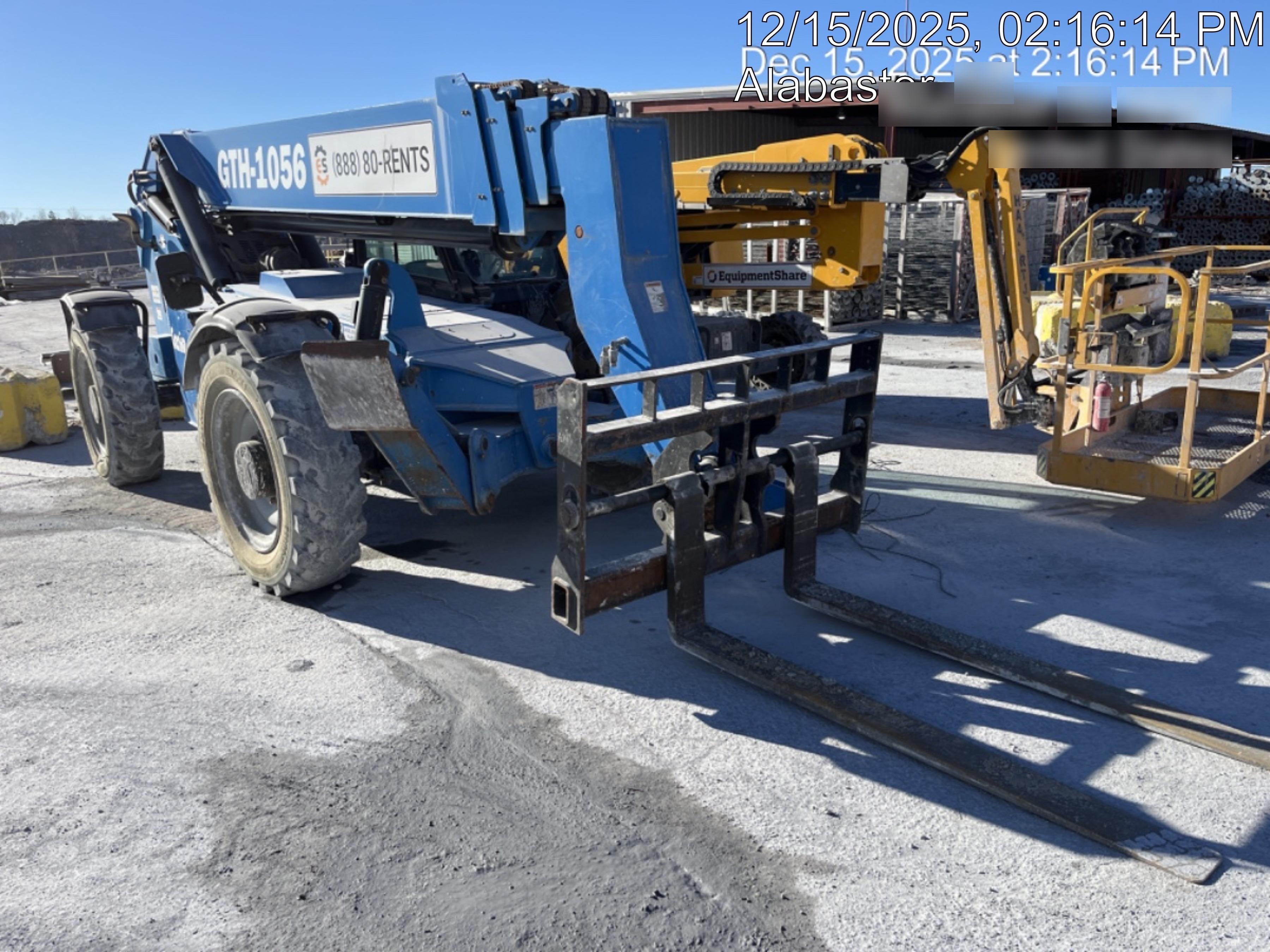 2019 Genie GTH-1056 Cab/Heat/AC, Solid RT Tires, LED Work Lights, Beacon 60" QA Carriage, 60" Forks