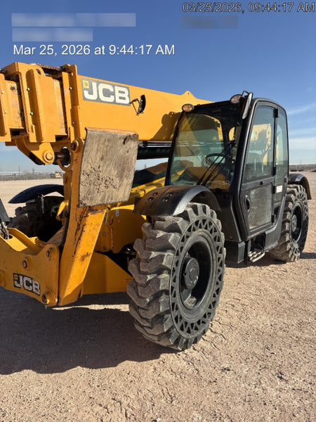 2019 JCB 510-56 JCB 510-56 Telehandler 74 HP w/CAB/HVAC, Beacon, Worklights, Aux Hydraulics, Solid Tires, 72" Carriage/Forks