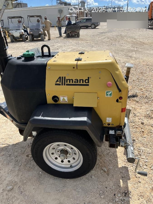 2022 Allmand NLV3GR (4) LED Light Fixture 350W, 23' Vertical Mast, 3kW Prime, Towable, Deep Sea L401, Leveling Jacks, Yanmar T4F 5.8hp