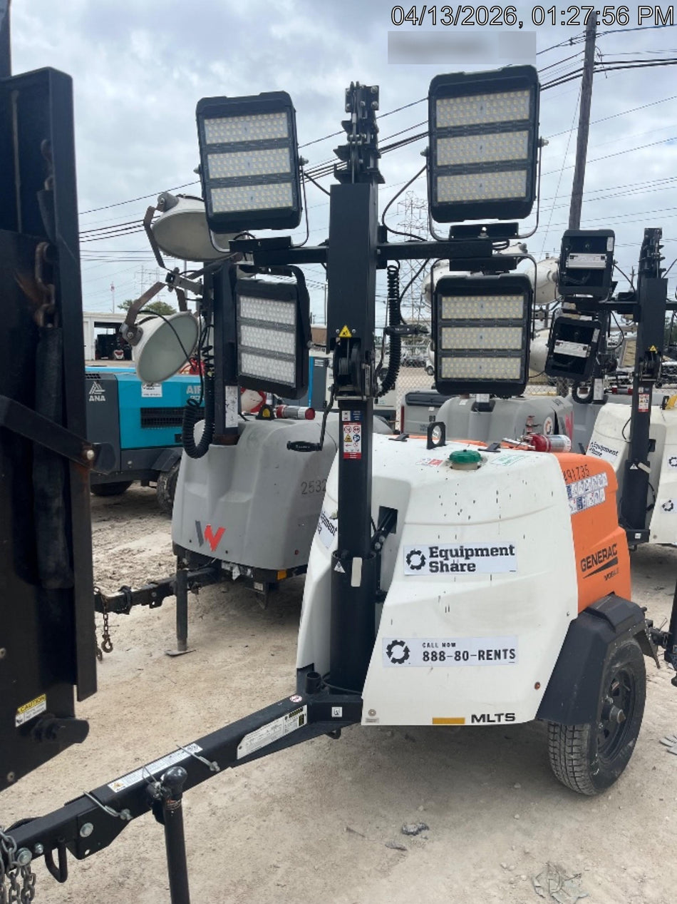 2025 Generac MLTS-4 Diesel, Mitsubishi L2E, 7.1 hp @1800 rpm, Flex Switch 120V Input, Powerzone Controller, (4) 320W LED Lights, 4kW Generator, 39.9 Gal Fuel Tank, 2" Ball, ES Decals