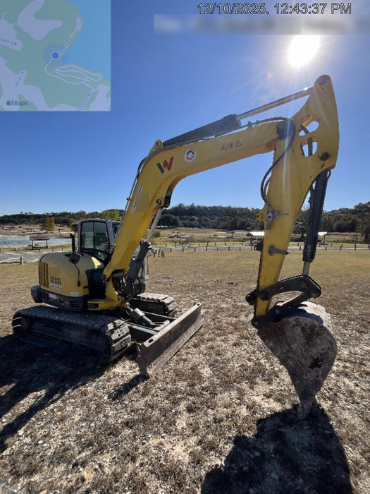 Wacker Neuson ET90 Enclosed Cab, Hybrid Tracks, Long Dipperstick, Bucket