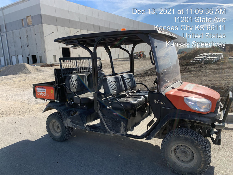 2022 Kubota RTV-X1140W-H Plastic Canopy, Windshield Acrylic Clear, LED Strobe Light, Wire Harness Kit, Back up Alarm