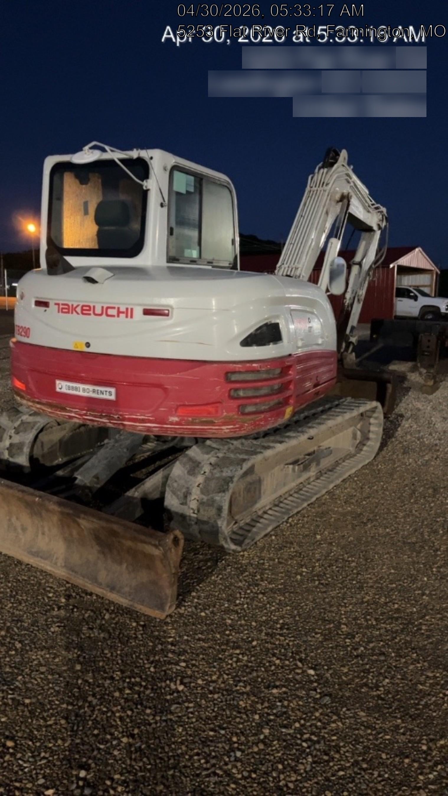 2019 Takeuchi TB290 Takeuchi TB290 Cab/Heat/AC w/Rubber Tracks, Auxiliary Hydraulics, Dozer Blade, Manual QC, 18/24/36" Buckets, Hydraulic Thumb Installed
