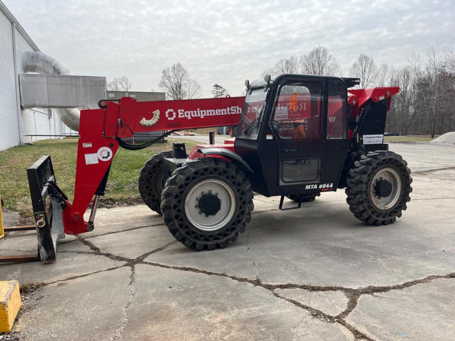 2019 Manitou MTA8044 74hp T4F, Cab/Heat/Air, Cab and Boom LED work lights, Auxiliary Hydraulics, Solid Tires, Amber strobe, Lift Hook 66" Carriage, 60" Forks