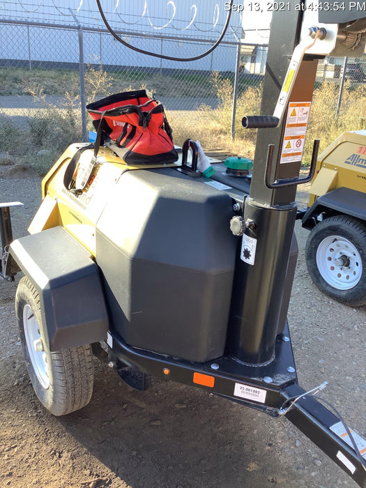 2021 Allmand NLV3GR (4) LED Light Fixture 350W, 23' Vertical Mast, 3kW Prime, Towable, Deep Sea L401, Leveling Jacks, Yanmar T4F 5.8hp