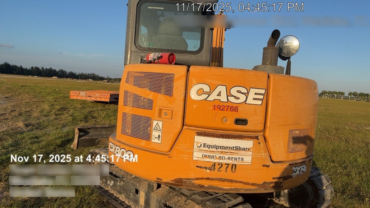 2018 Case CX80C CLOSED CAB, A/C, RUBBER TRACKS PADS, 7'-2" ARM