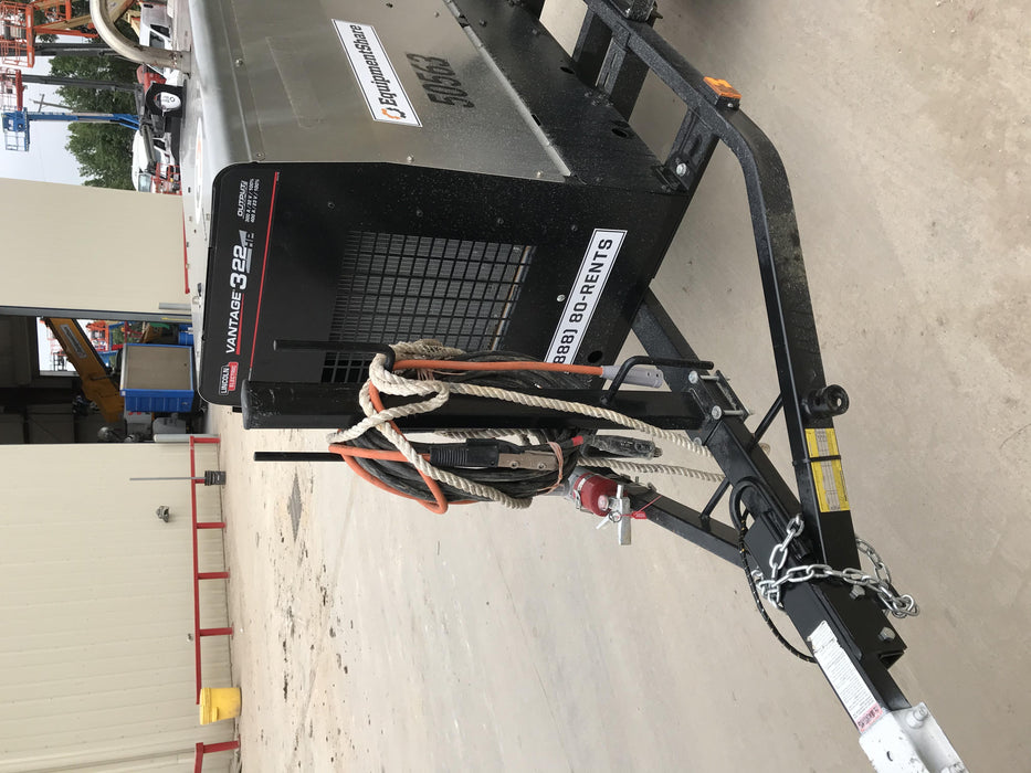 2019 Lincoln Electric Vantage 322 Welder Ready-Pak 3, Two wheel trailer, Fender and Light kit, Cable Rack