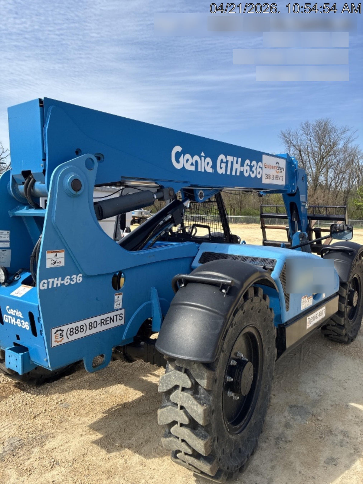 2018 Genie GTH-636 Genie GTH-636 w/Open ROPS, Solid Tires, Work Light/Beacon, 48" Carriage and Forks
