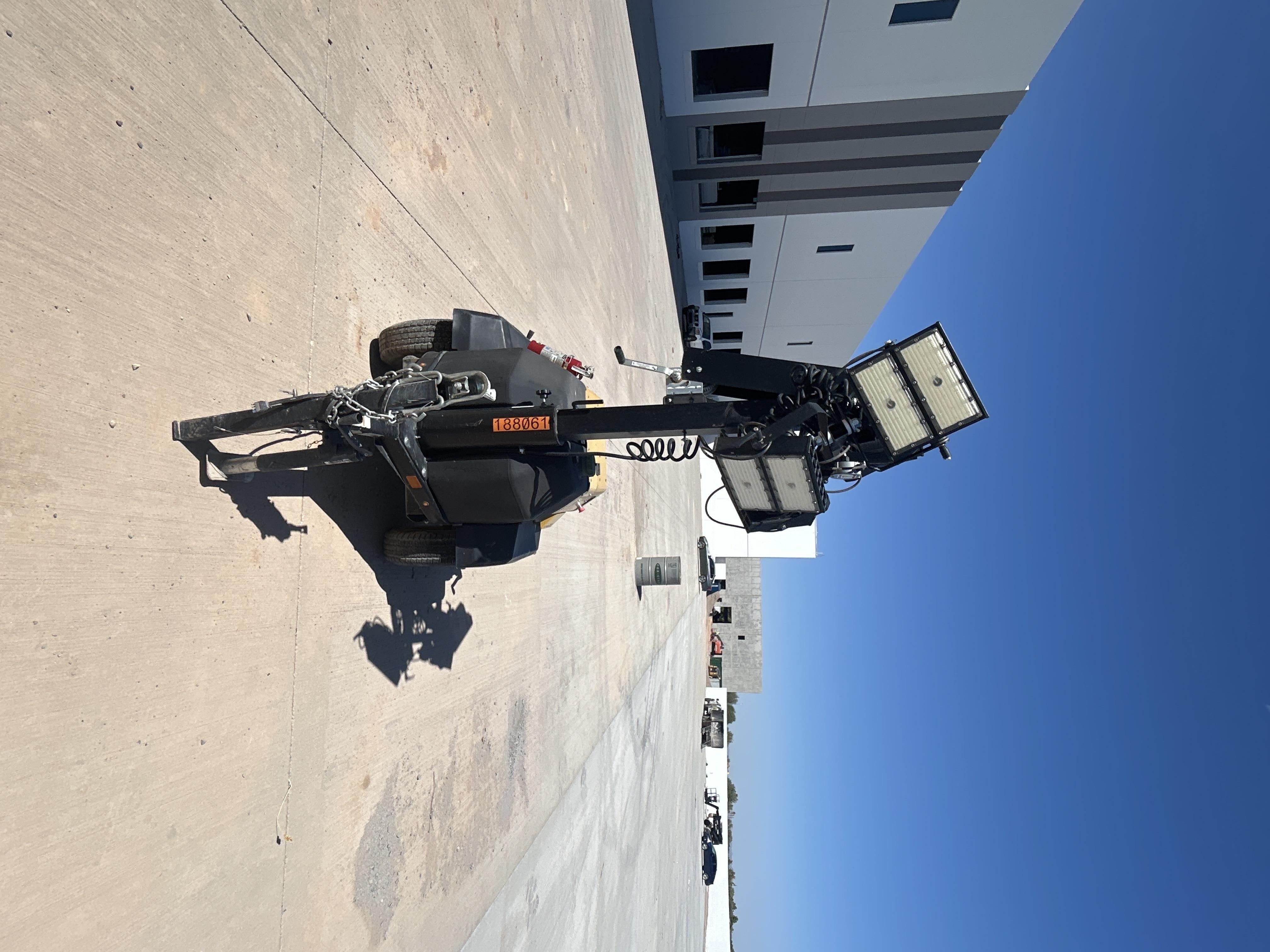 Allmand NLV3GR (4) LED Light Fixture 350W, 23' Vertical Mast, 3kW Prime, Towable, Deep Sea L401, Leveling Jacks, Yanmar T4F 5.8hp
