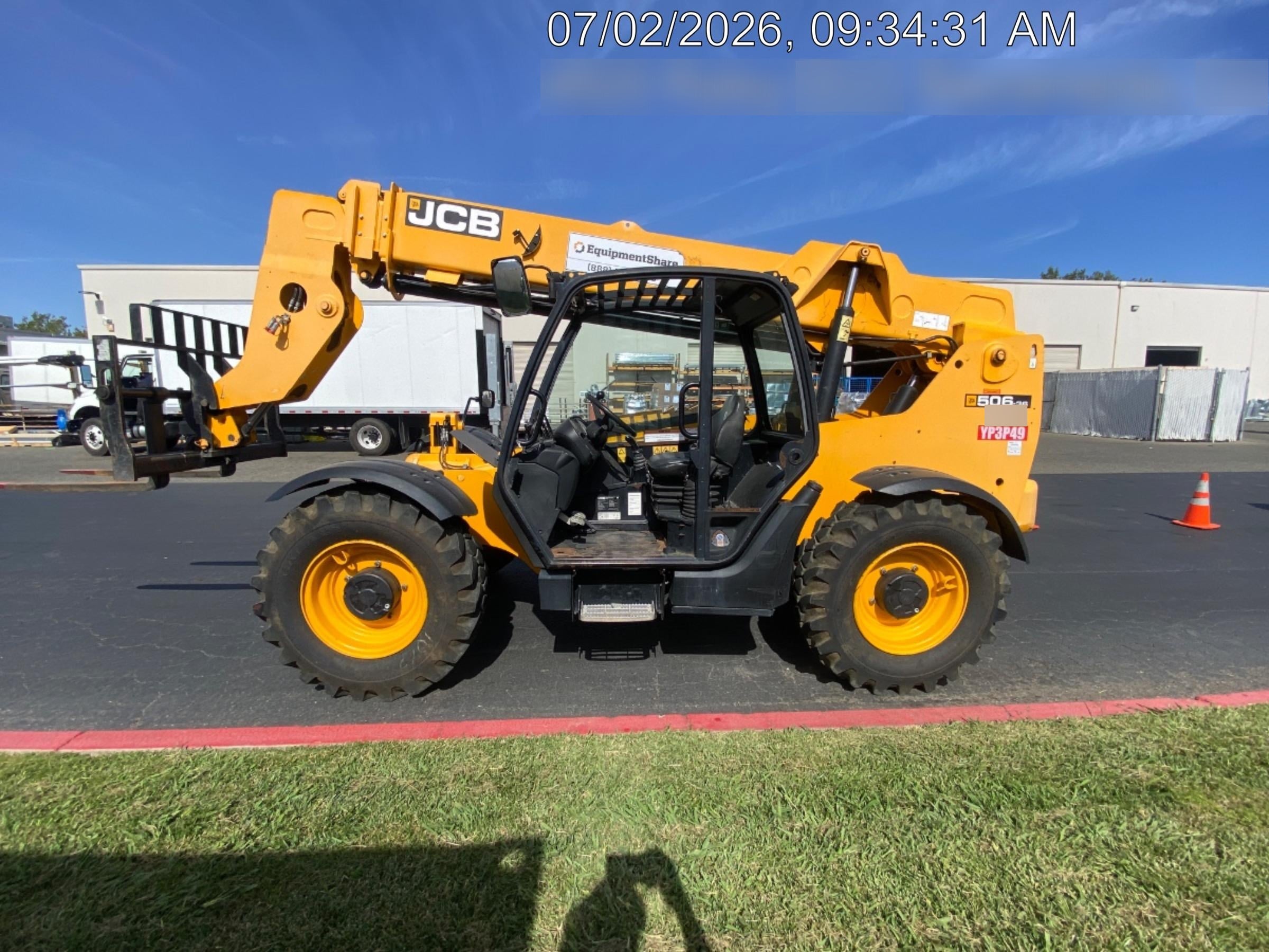 2019 JCB 506-36 Canopy, 74 HP, Foam Filled Tires, STD Worklight, Beacon, Aux Hydraulics, Lifting Eye, Back up Alarm 48" Carriage/48" Forks