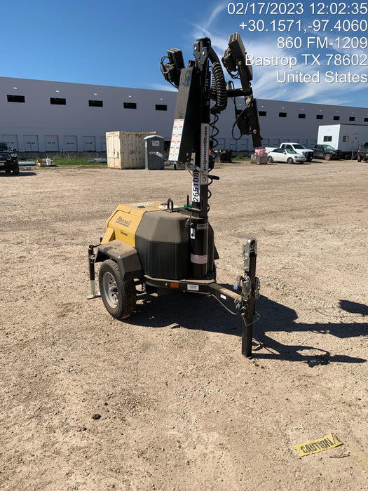 2022 Allmand NLV3GR (4) LED Light Fixture 350W, 23' Vertical Mast, 3kW Prime, Towable, ES Decals, T3